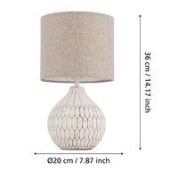 Нощна лампа BELLARIVA 3 White & Brown 36CM Eglo