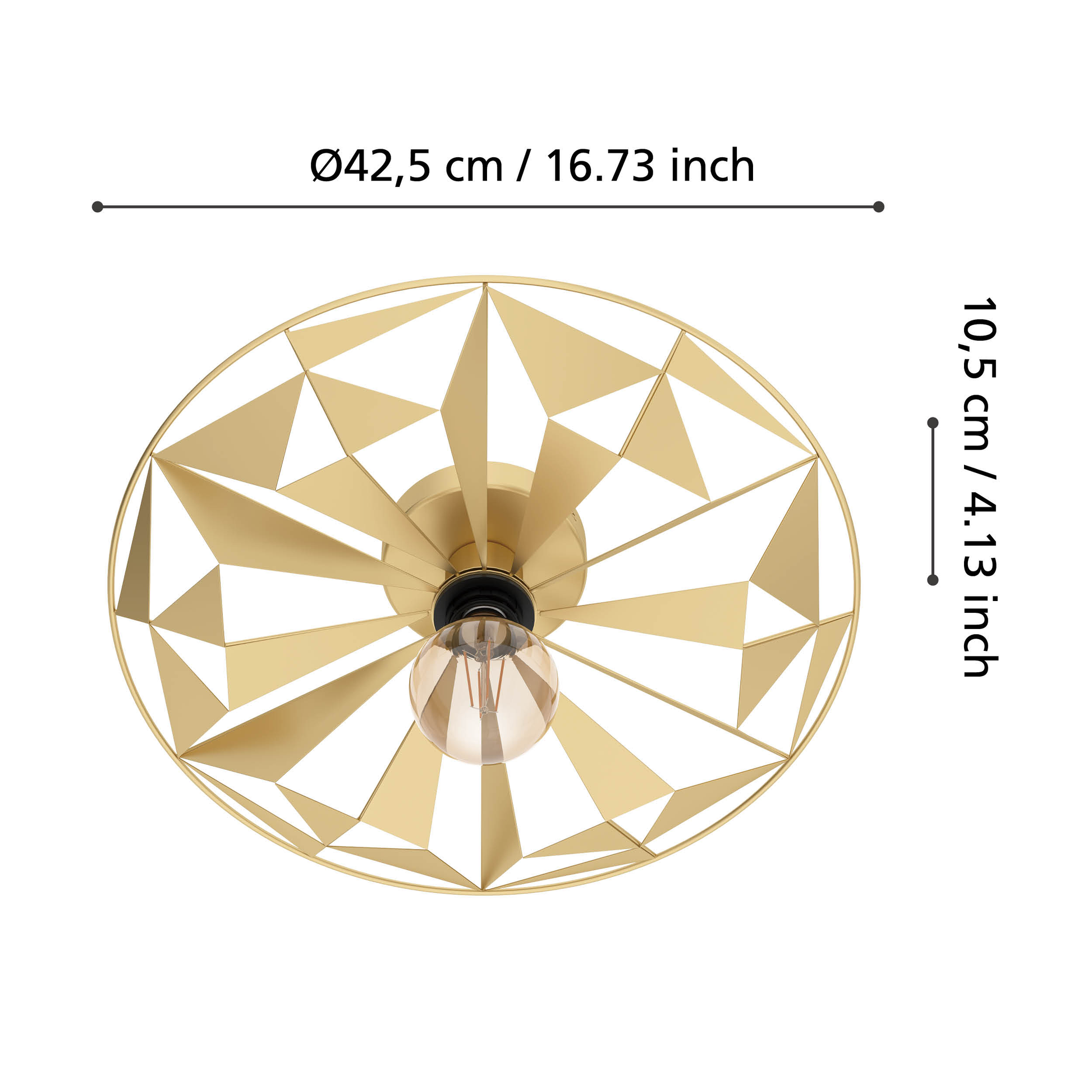 Осветително тяло винтидж CASTANUELO Gold 42.5CM