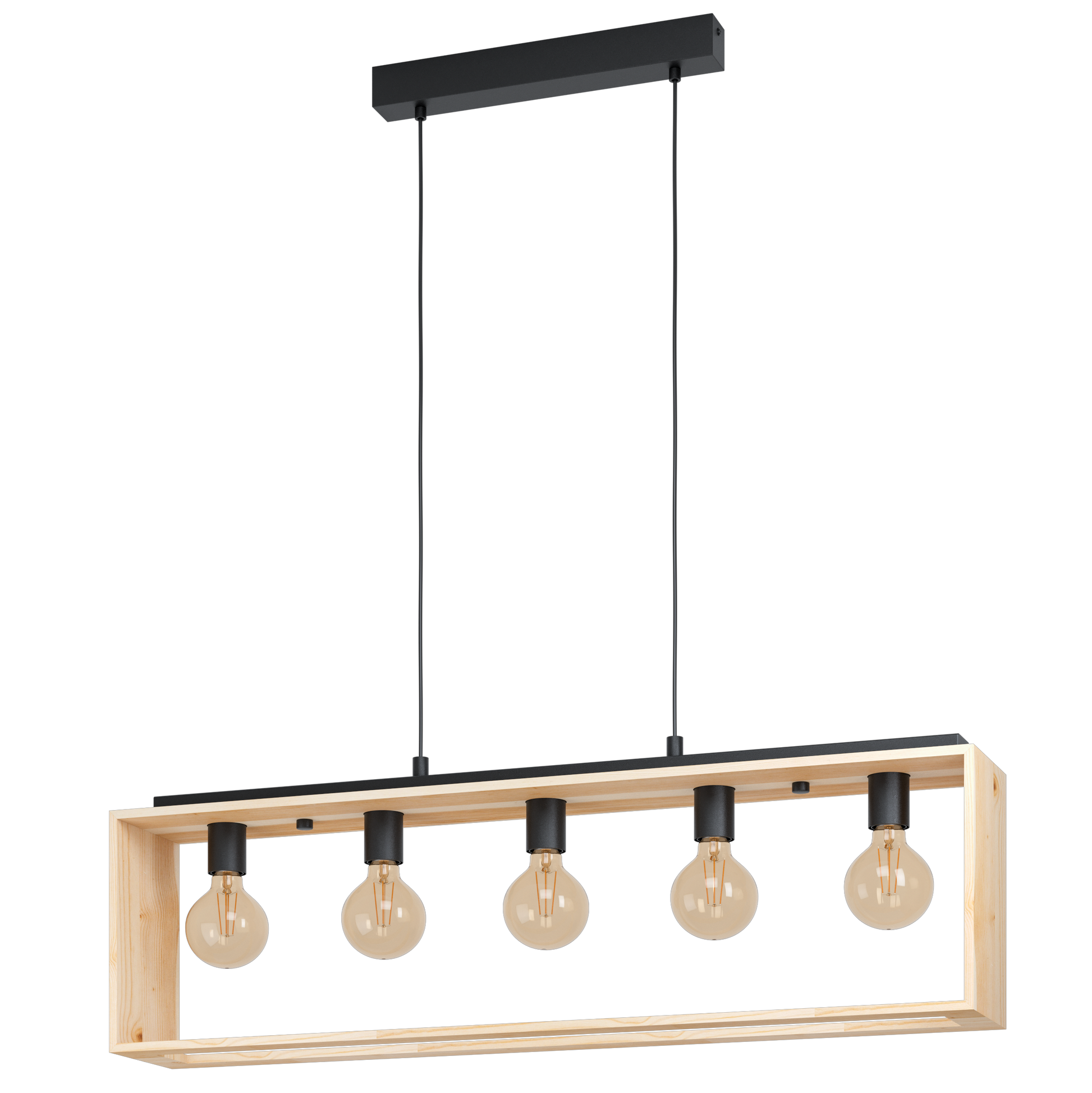 Осветително тяло тип пендел FAMBOROUGH Black & Wood 100x16CM