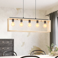 Осветително тяло тип пендел FAMBOROUGH Black & Wood 100x16CM