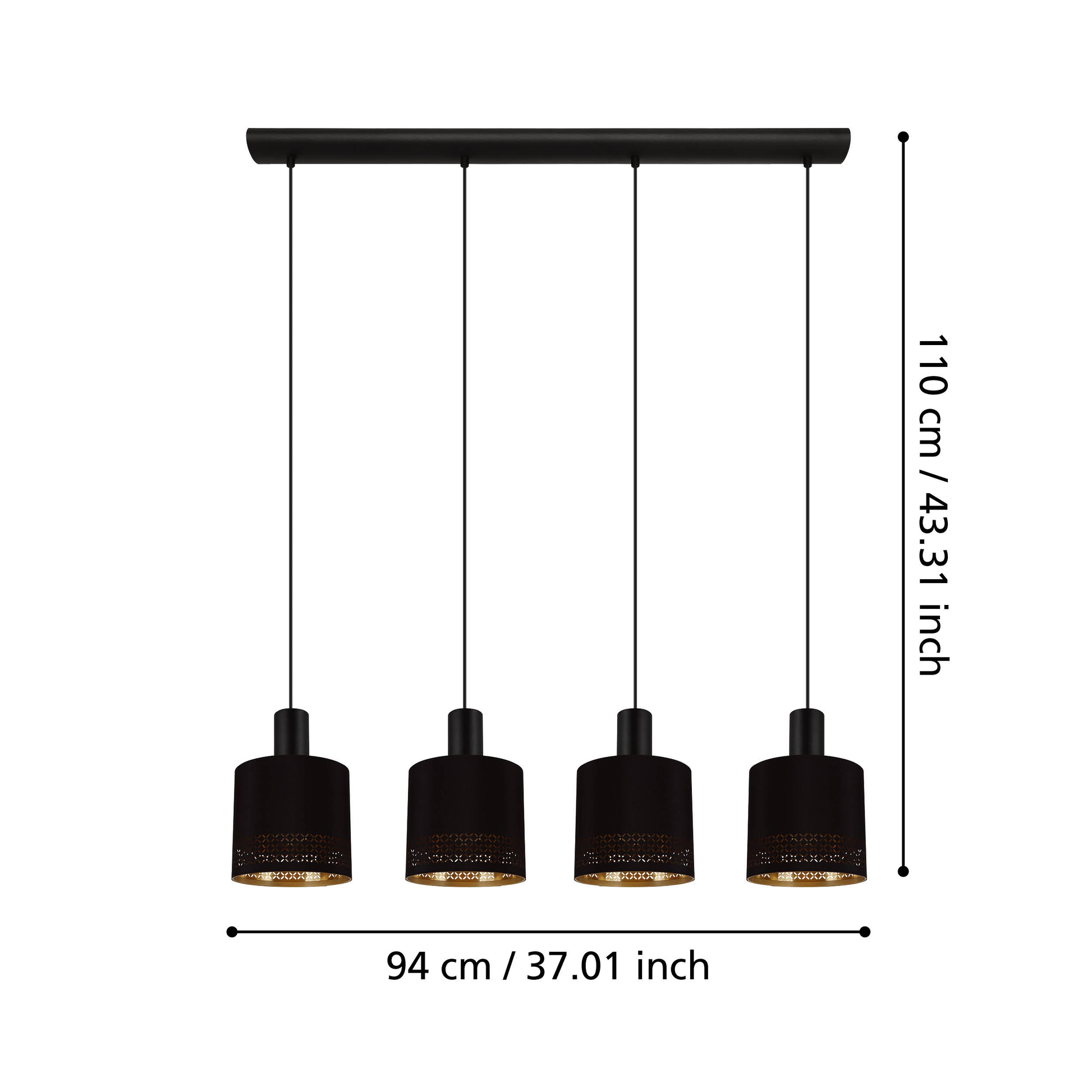Осветително тяло ESTEPERRA Black & Gold 110CM