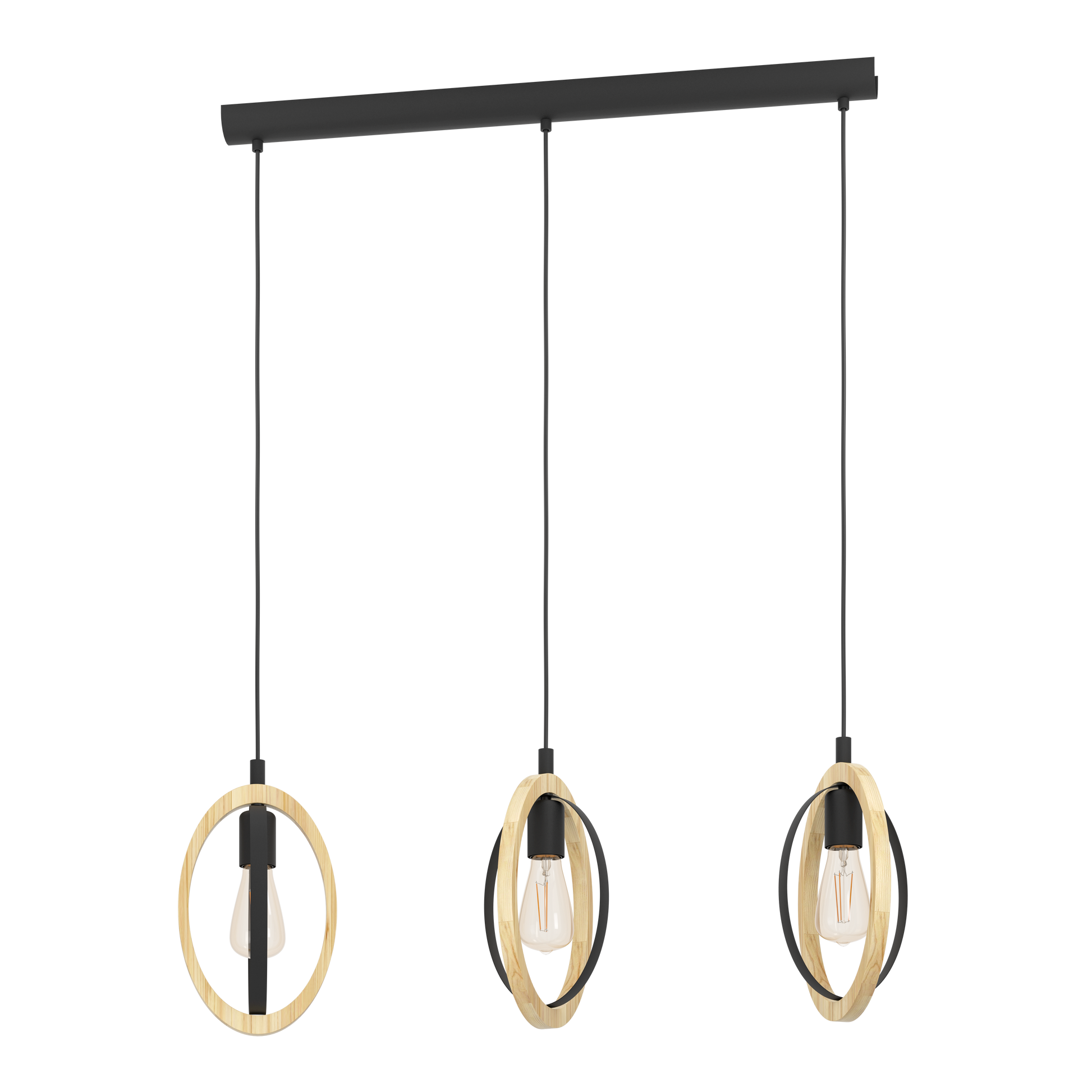 Осветително тяло висящо BASILDON Nature Black 110CM