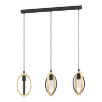 Осветително тяло висящо BASILDON Nature Black 110CM