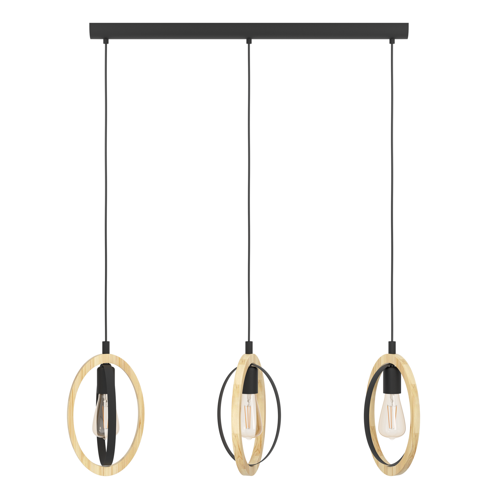 Осветително тяло висящо BASILDON Nature Black 110CM