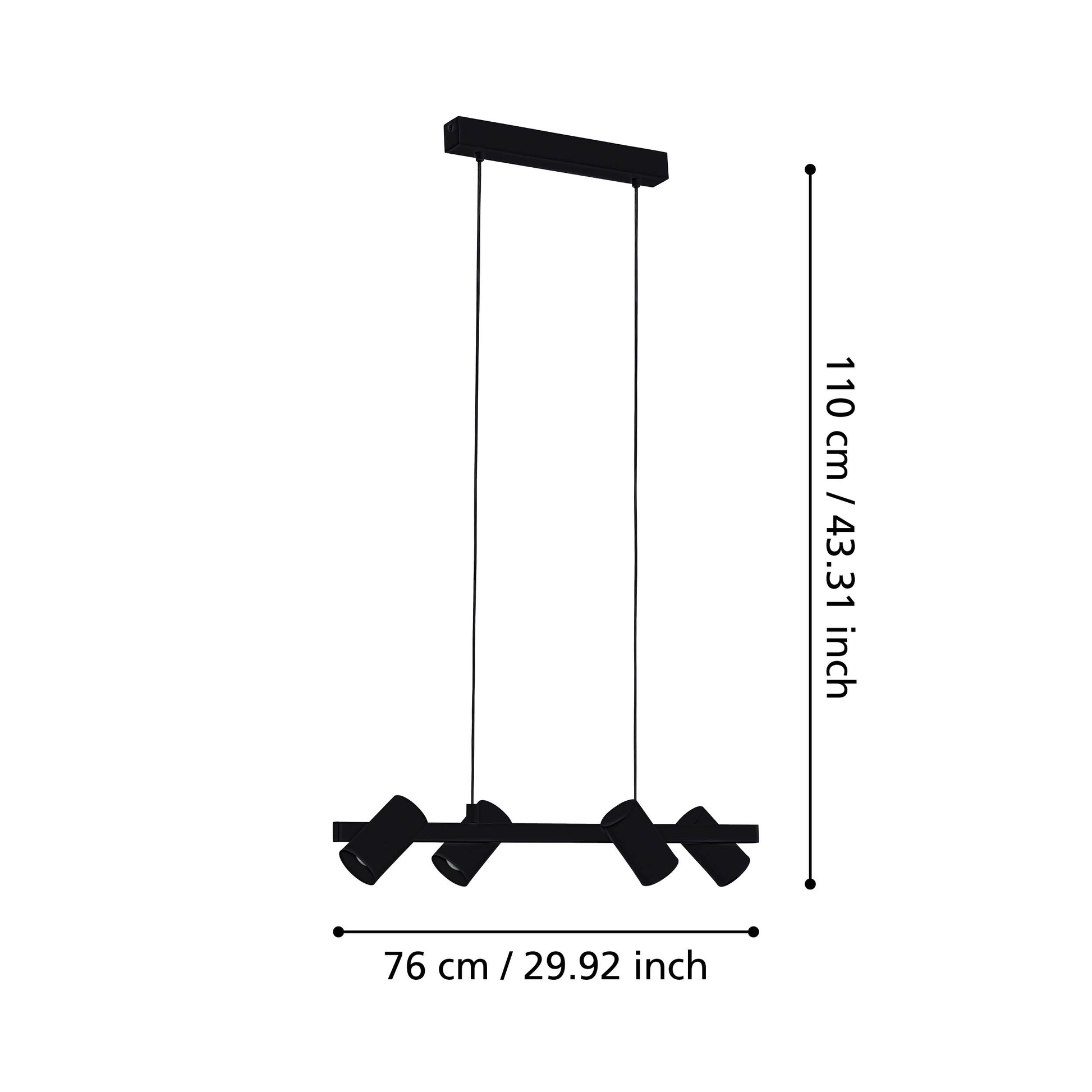 Осветително тяло висящо GATUELA 1 Black 110CM