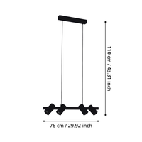 Осветително тяло висящо GATUELA 1 Black 110CM