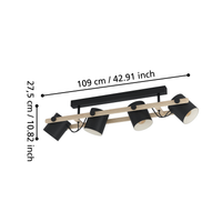 Осветително тяло HORNWOOD Black & Brown 100CM