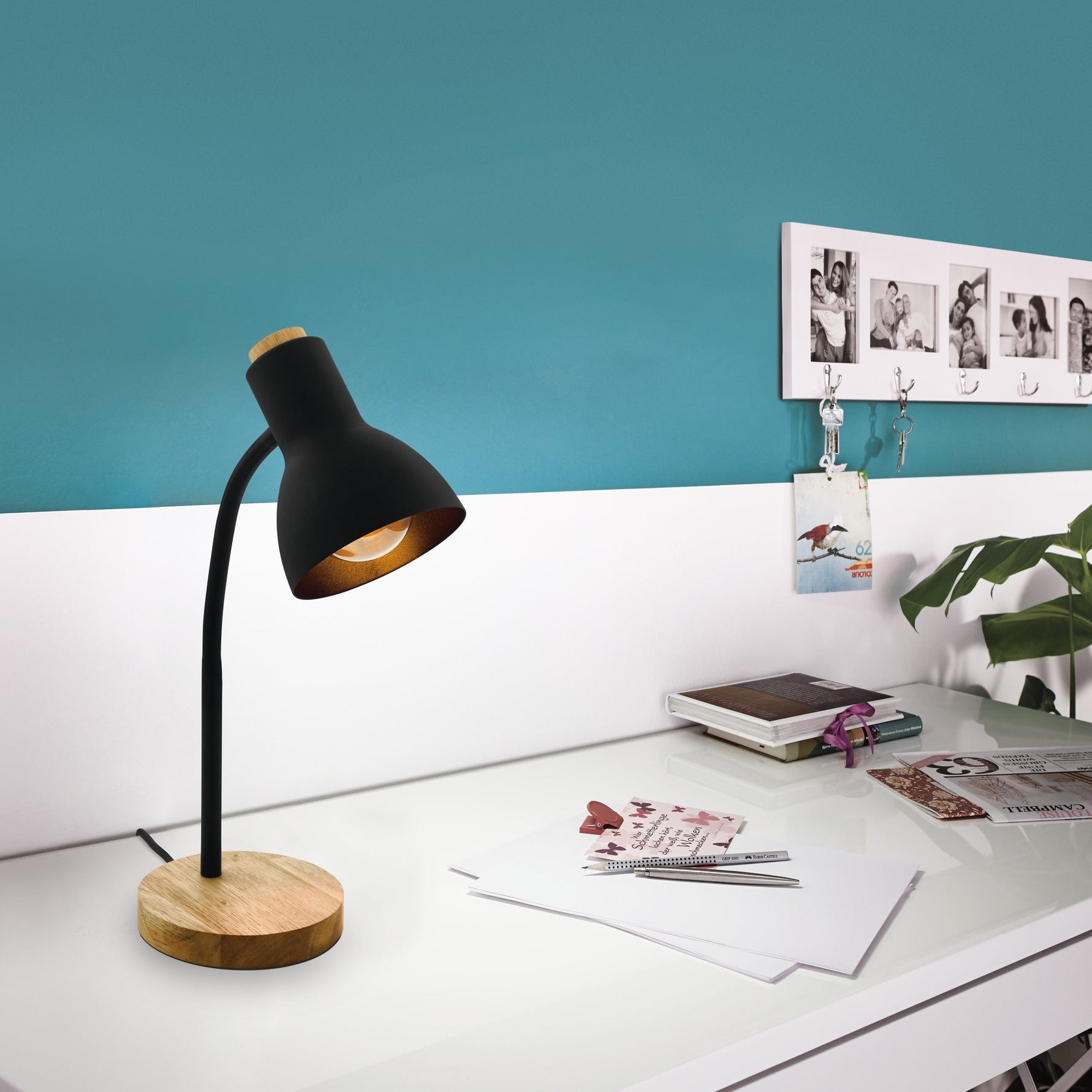 Настолна лампа VERADAL Black & Brown 49CM Eglo