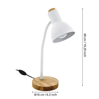 Нощна лампа VERADAL White & Wood 49CM Eglo