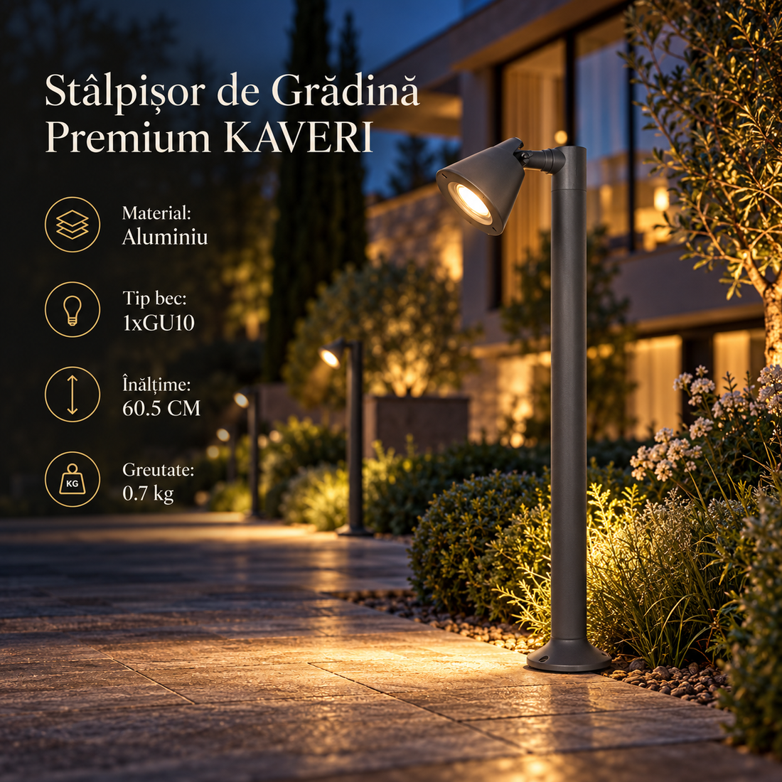 Външен осветителен стълб KAVERI, LED, IP44