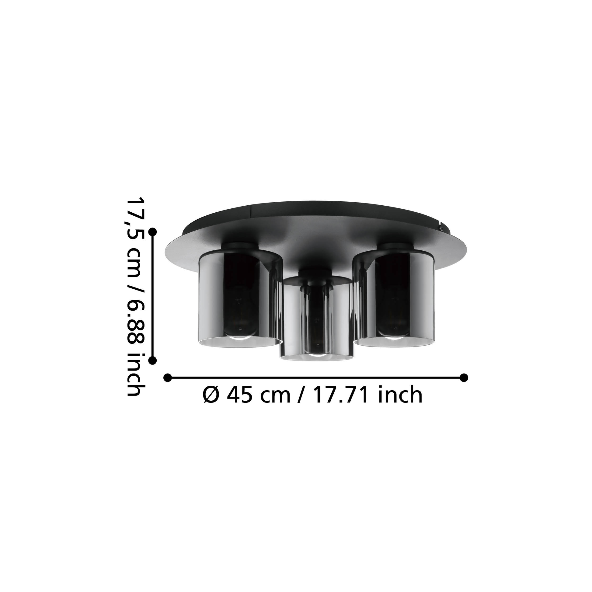 Осветително тяло GOROSIBA 1 Black 3xE27 Eglo Ø45CM