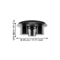 Осветително тяло GOROSIBA 1 Black 3xE27 Eglo Ø45CM