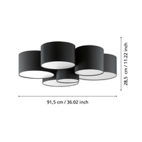 Осветително тяло PASTORE 2 Black 99CM Eglo