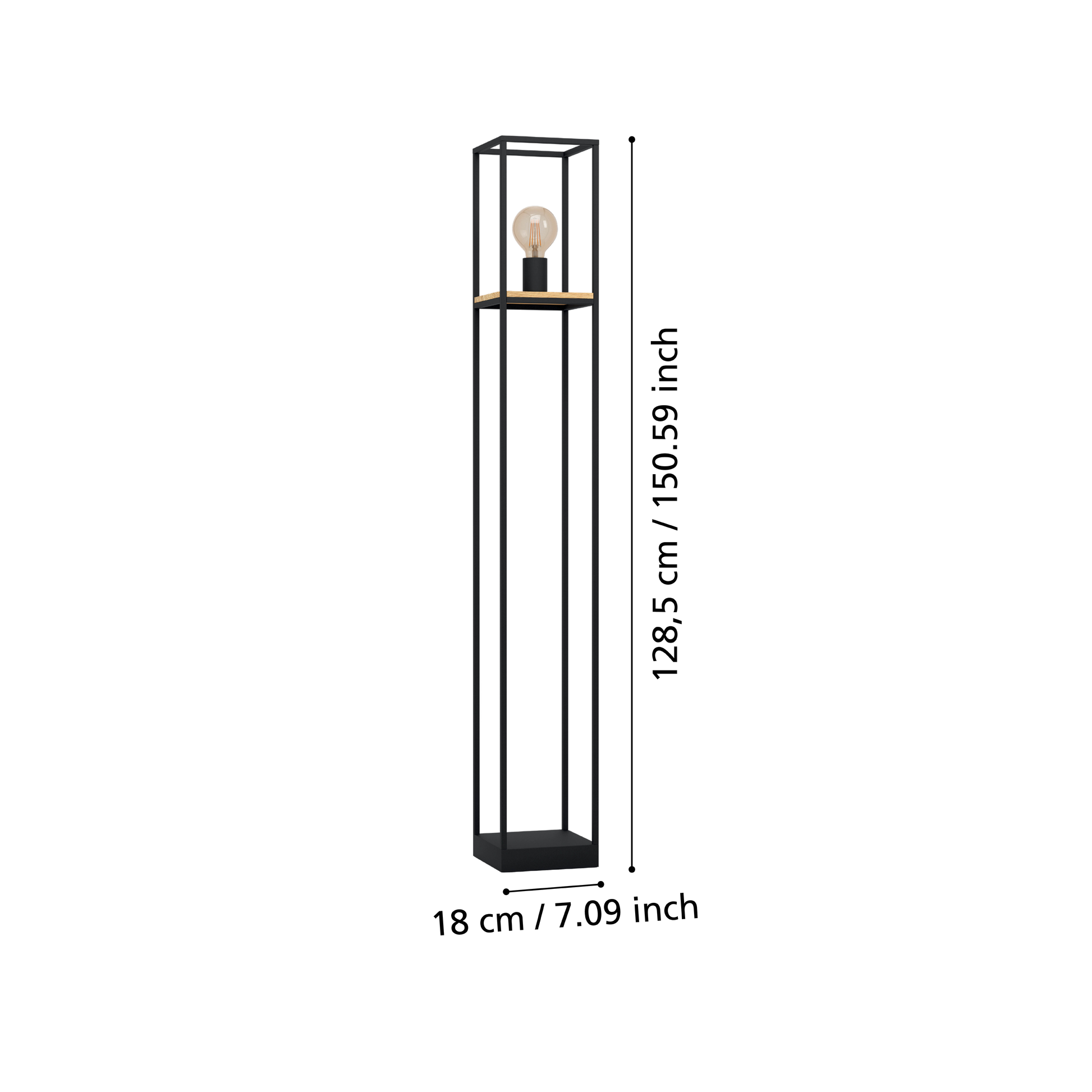Лампадар LIBERTAD Black & Brown 128.5CM Eglo