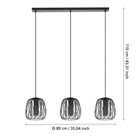 Lustra Suspendata FLORESTA Black 110CM NEAGRA / ABAJUR / 110CM Chandeliers
