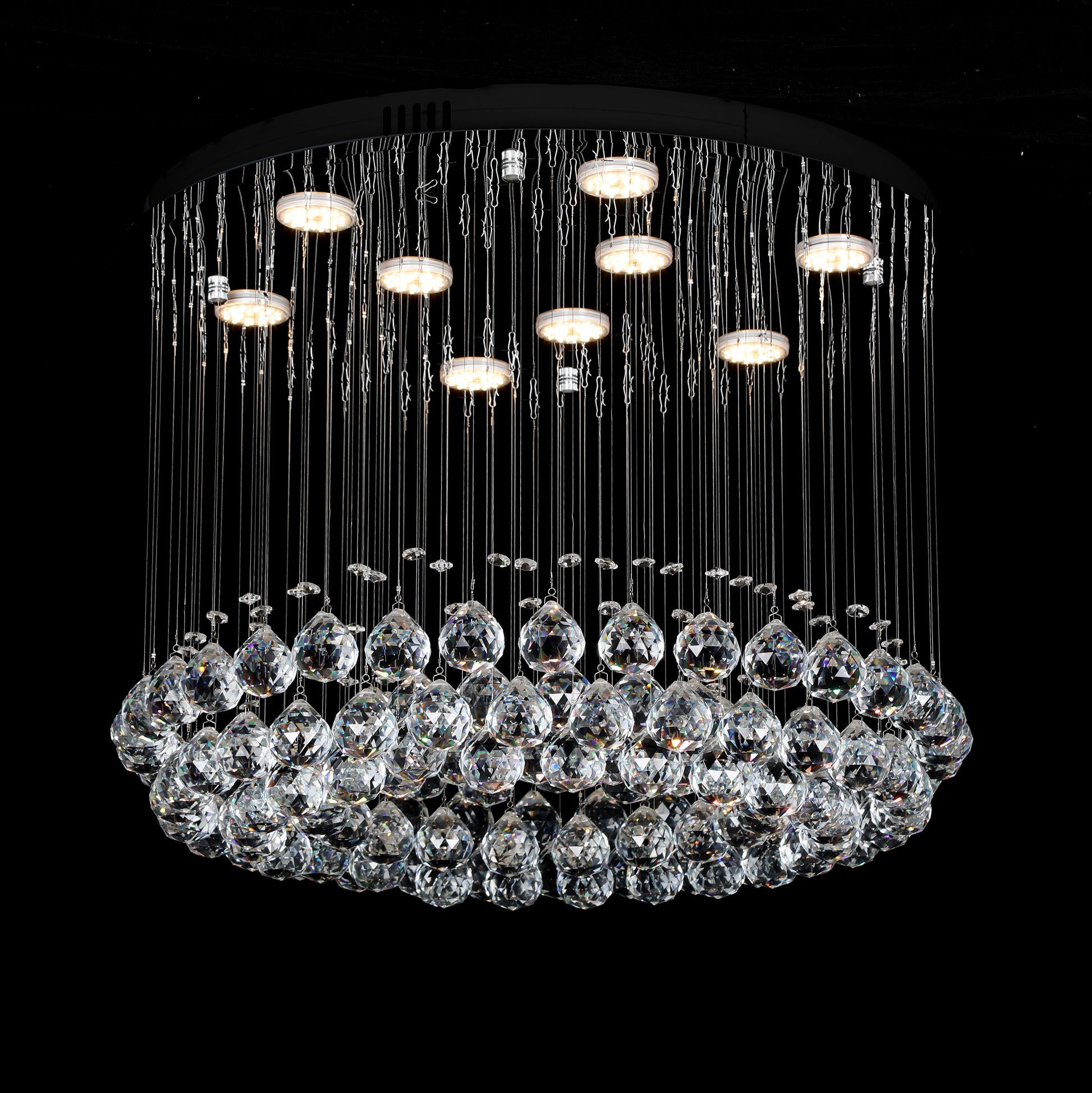 LED полилей с кристали Blinx 5x9W Silver, еквивалент 400W