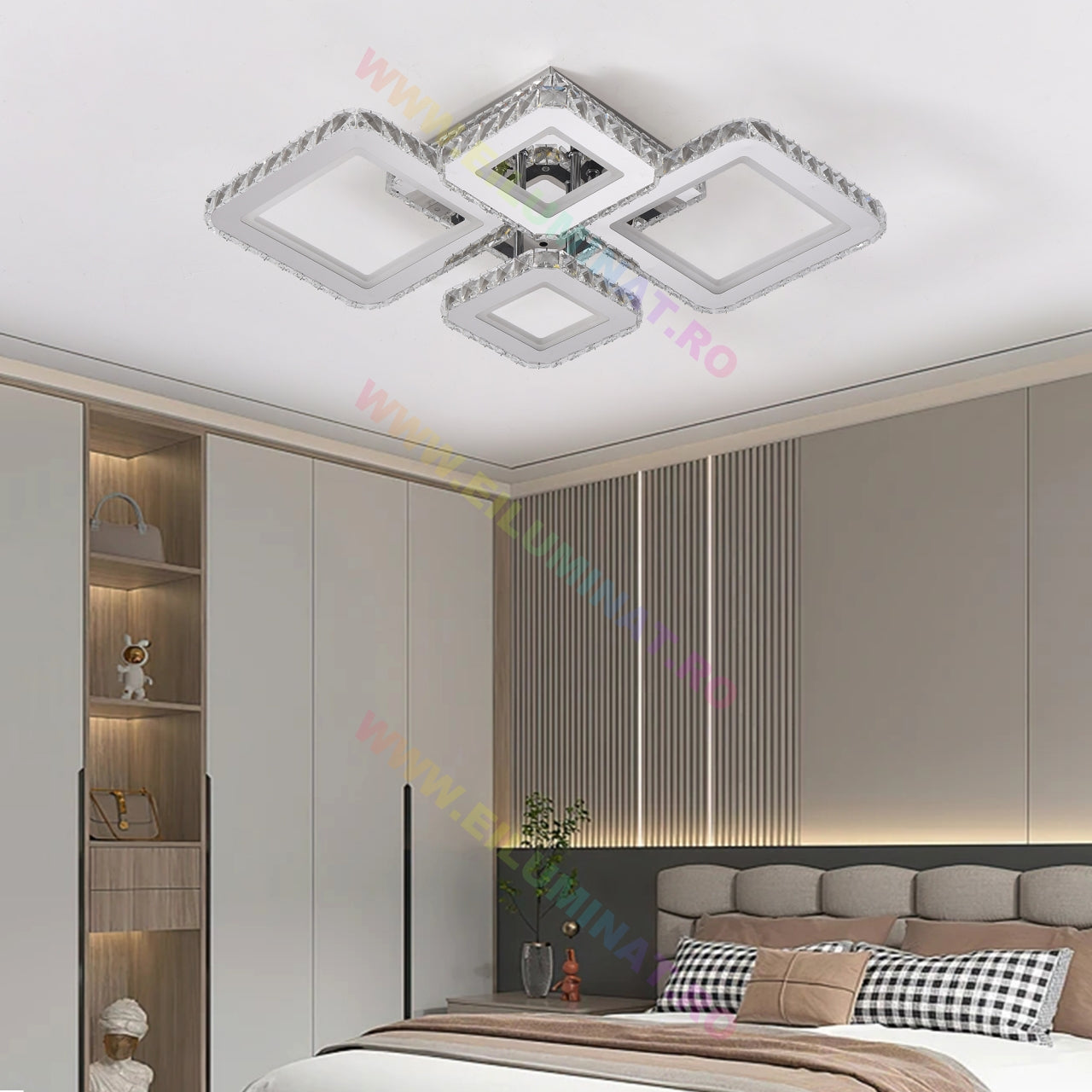 LED осветително тяло 2+2 DIAMOND RGB Chrome кристал Еквивалент 400W