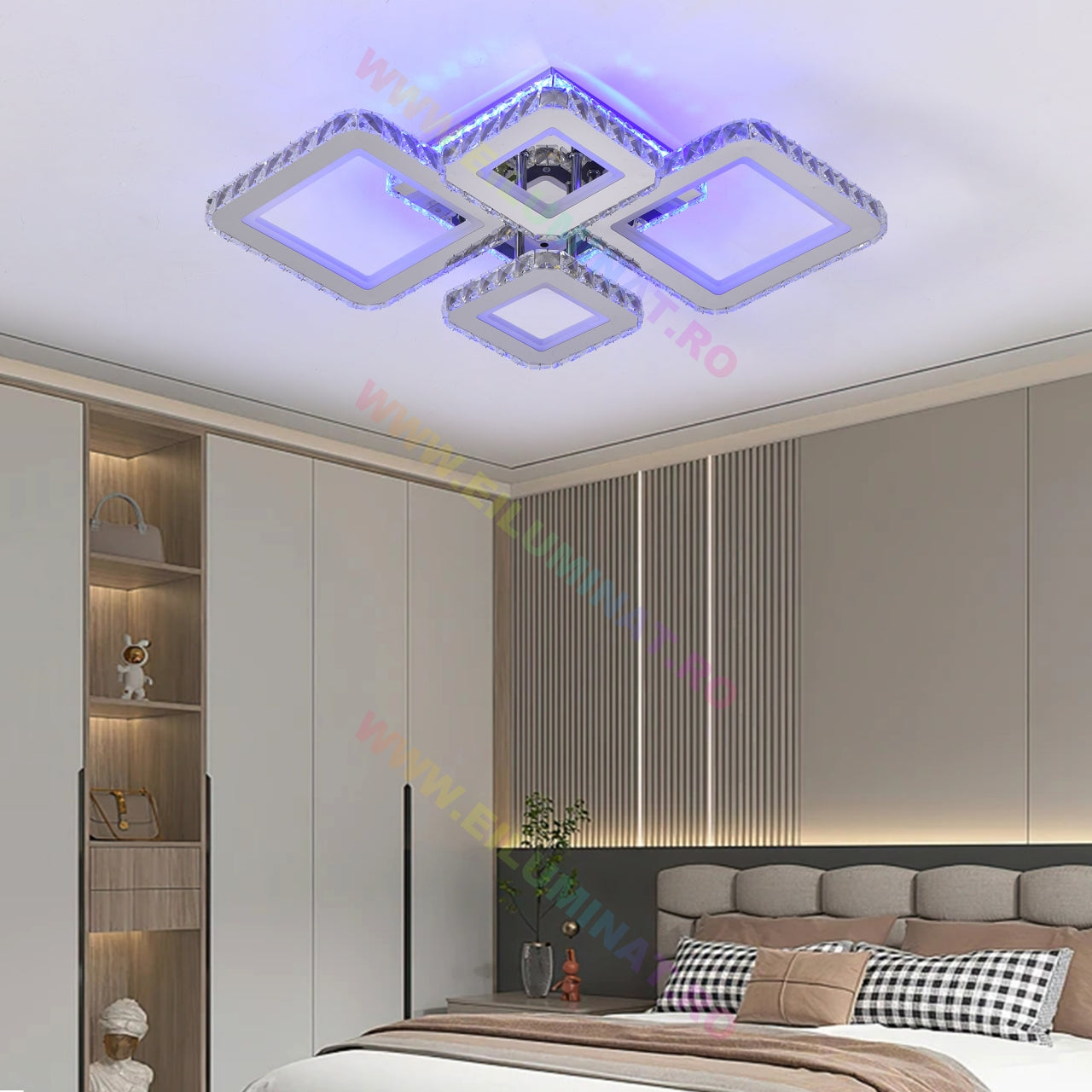 LED осветително тяло 2+2 DIAMOND RGB Chrome кристал Еквивалент 400W
