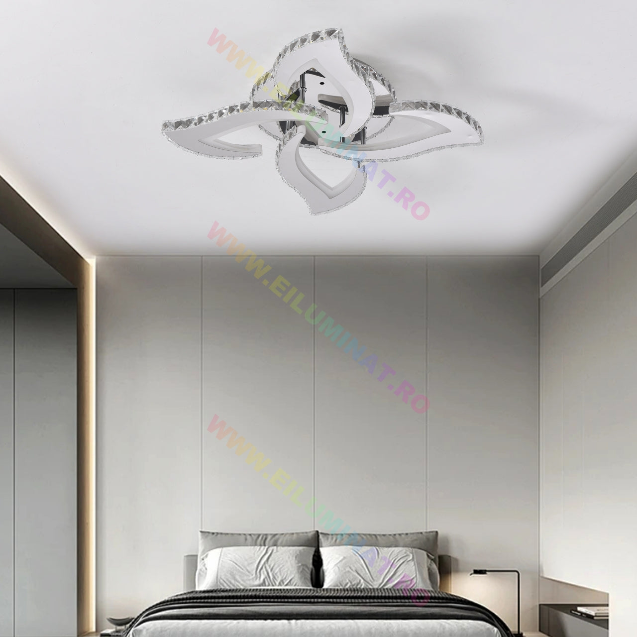 Осветително тяло LED Mini Camelia Cristal RGB с дистанционно, еквивалент 400W