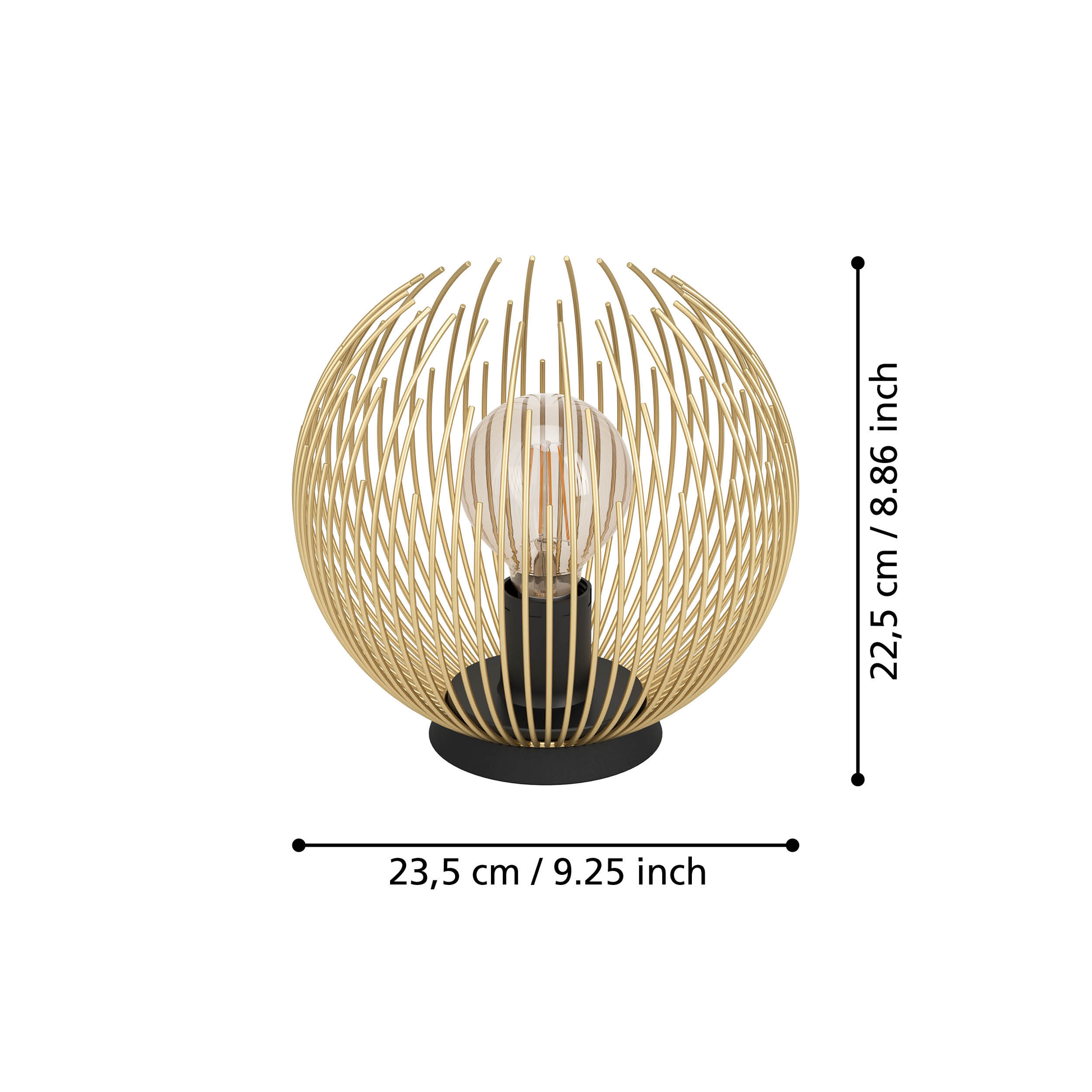 Декоративна лампа VENEZUELA Black & Gold 23CM