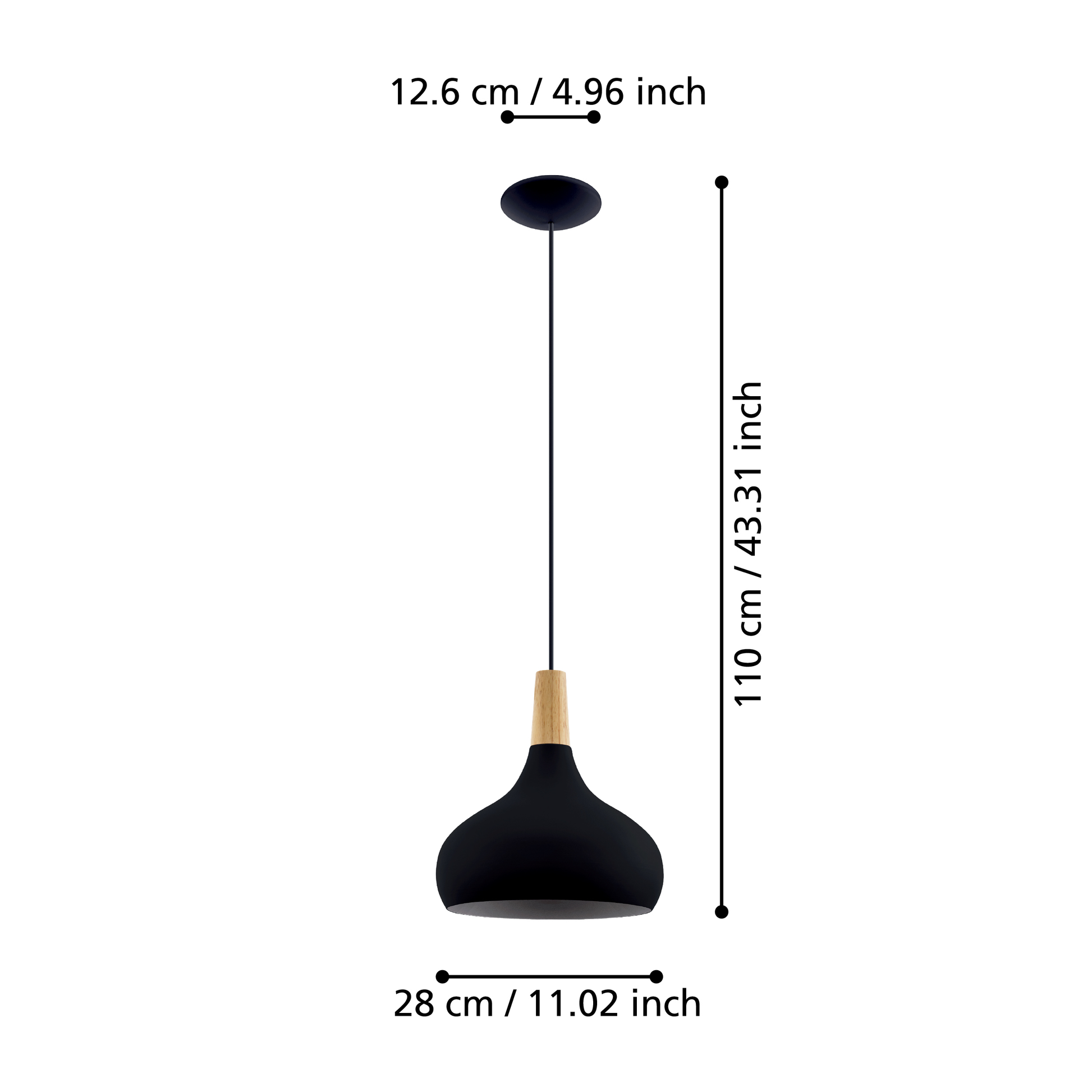 Пендел винтидж Mini SABINAR Black 110CM Eglo