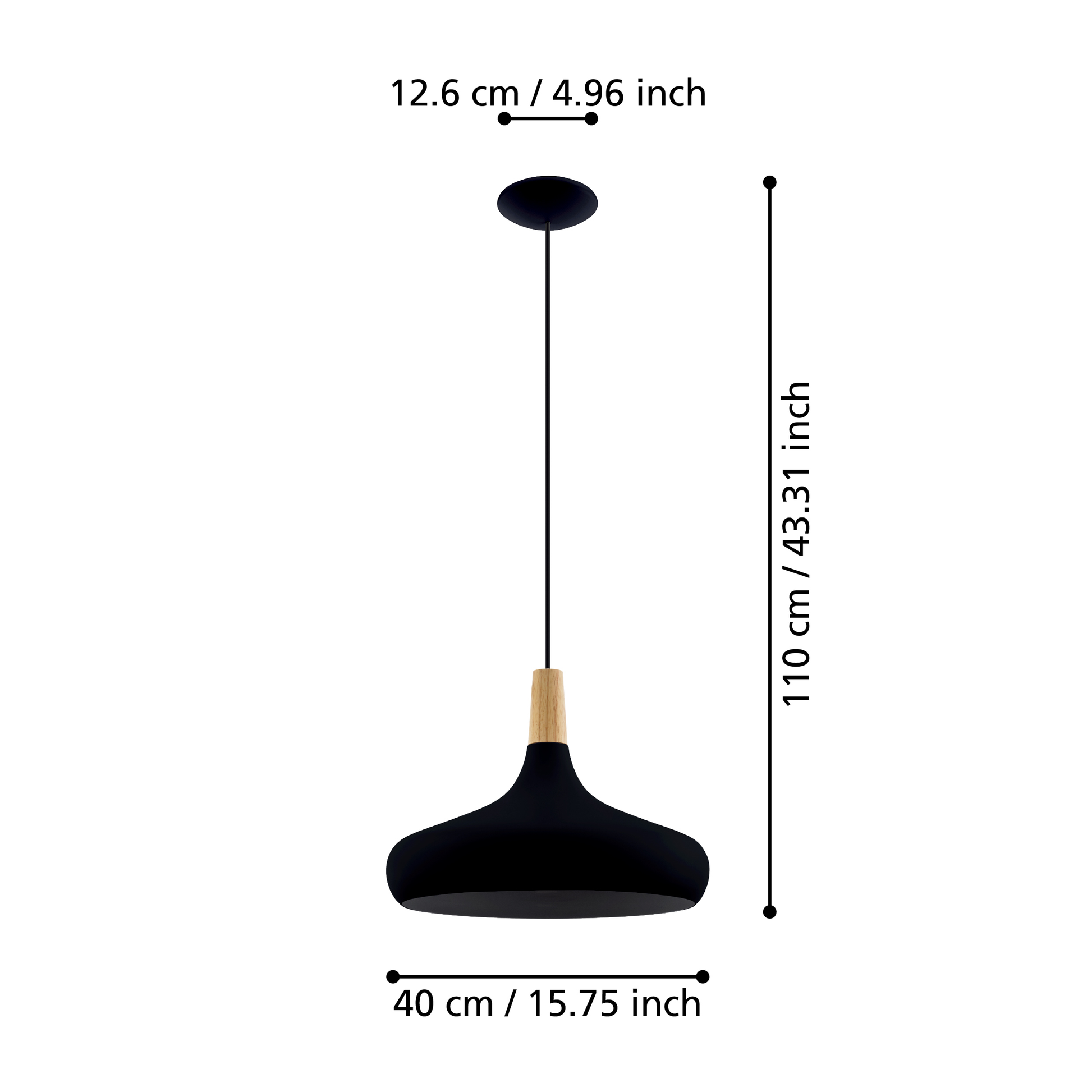 Пендел винтидж Maxi SABINAR Black 110CM Eglo