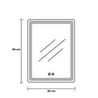 LED огледало 60x80cm Златиста рамка, 3 вида светлина, против замъгляване и Touch OD041/GD