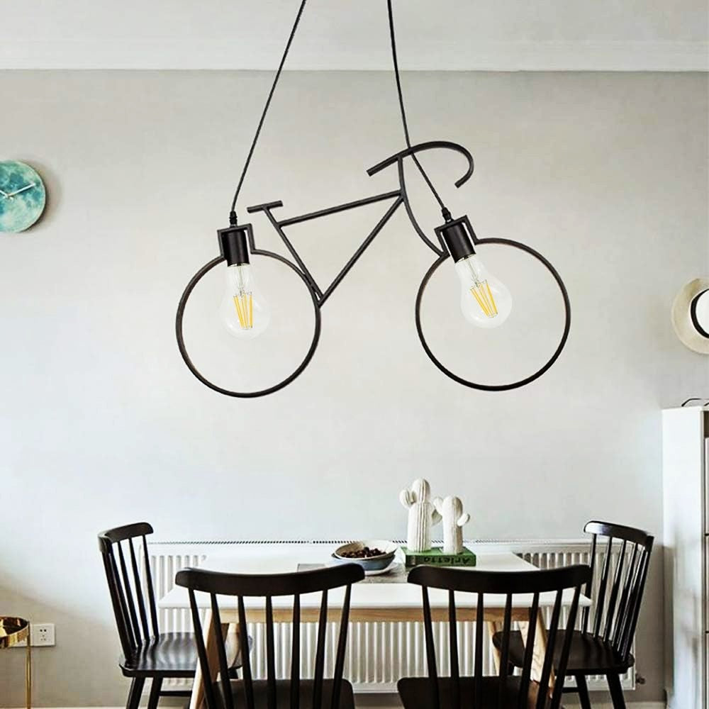Осветително тяло винтидж BIKE Black 2xE27