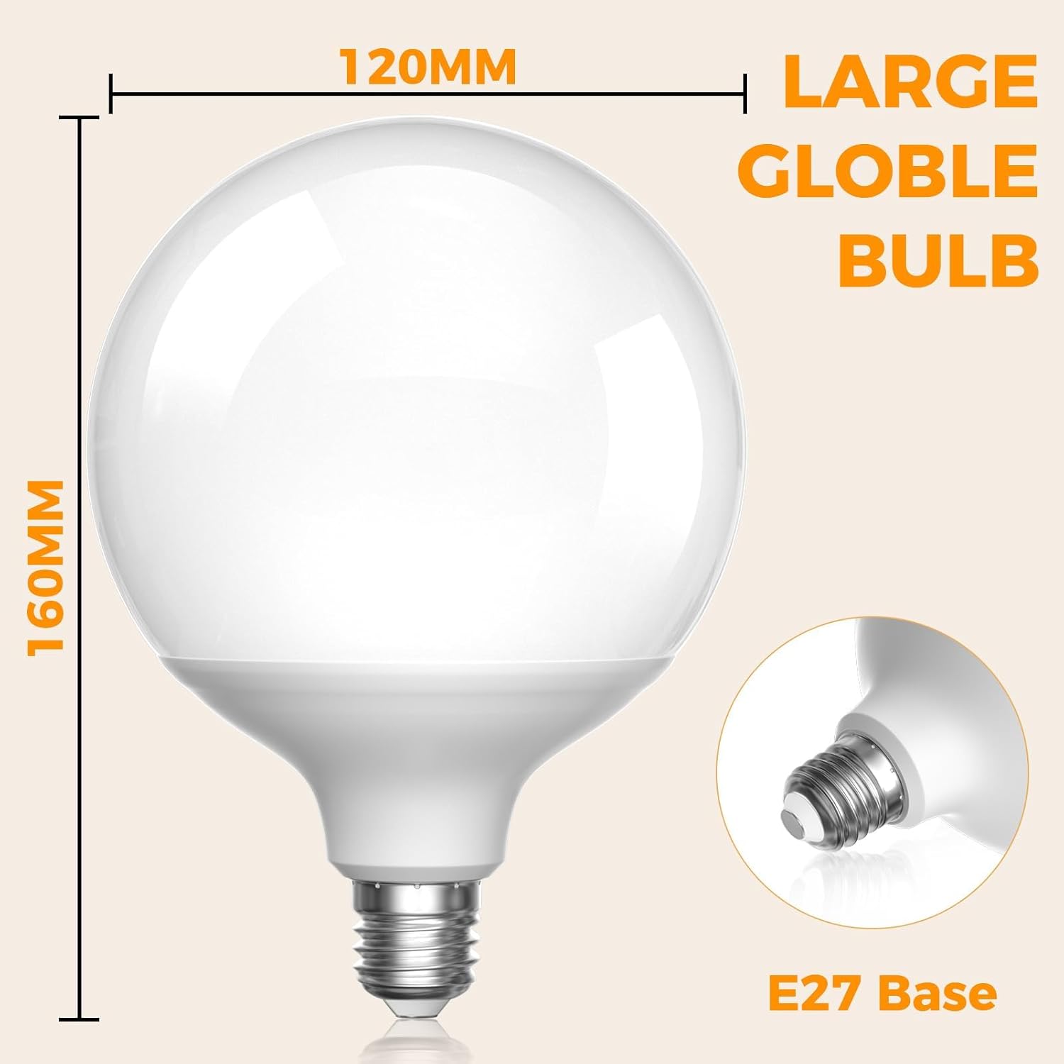 LED крушка E27 18W G120 матов глобус