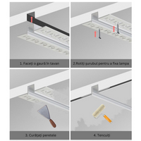 Profil LED 2 Metri Incastrat Sub Tencuiala LED Strips