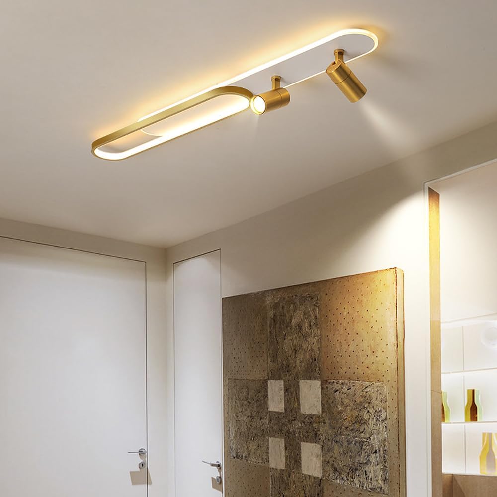 LED аплик със спотове 100 cm Бял + Златист – еквивалент 300W