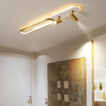 LED аплик със спотове 100 cm Бял + Златист – еквивалент 300W