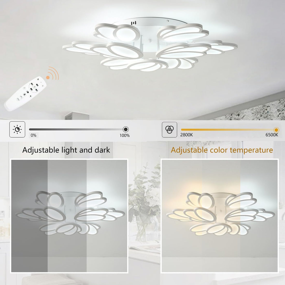 LED осветително тяло TULIP GRANDE Еквивалент 1200W Дистанционно управление