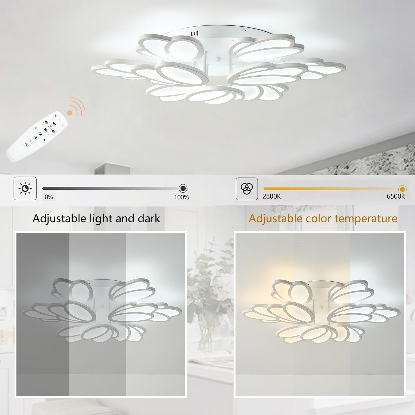 LED осветително тяло TULIP GRANDE Еквивалент 1200W Дистанционно управление
