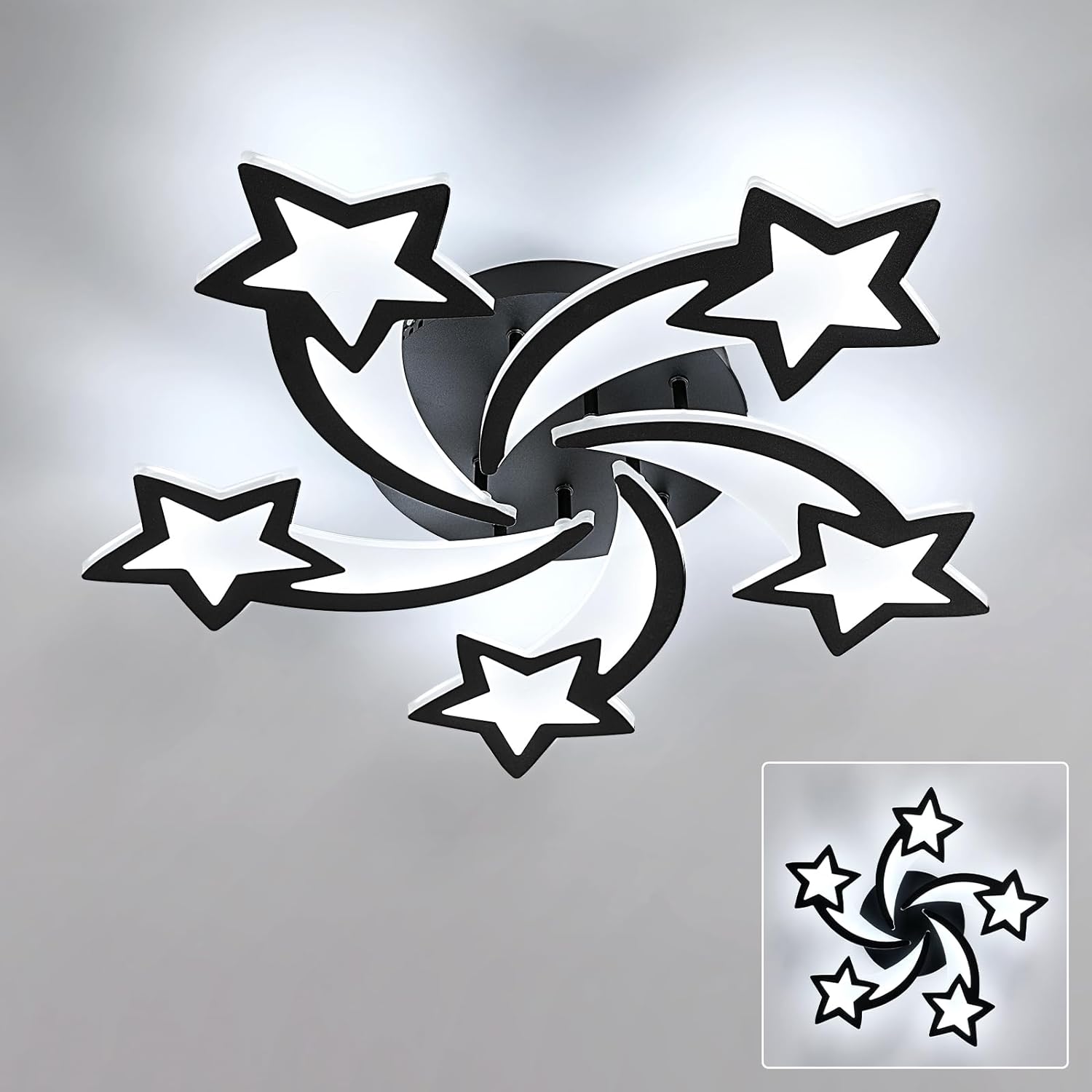LED осветително тяло STAR DESIGN BLACK еквивалент 600W с дистанционно