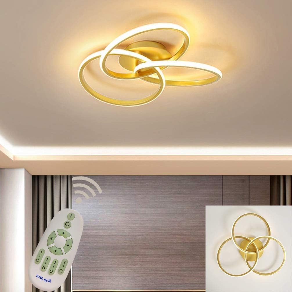 LED осветително тяло Three RINGS Gold еквивалент 400W с дистанционно