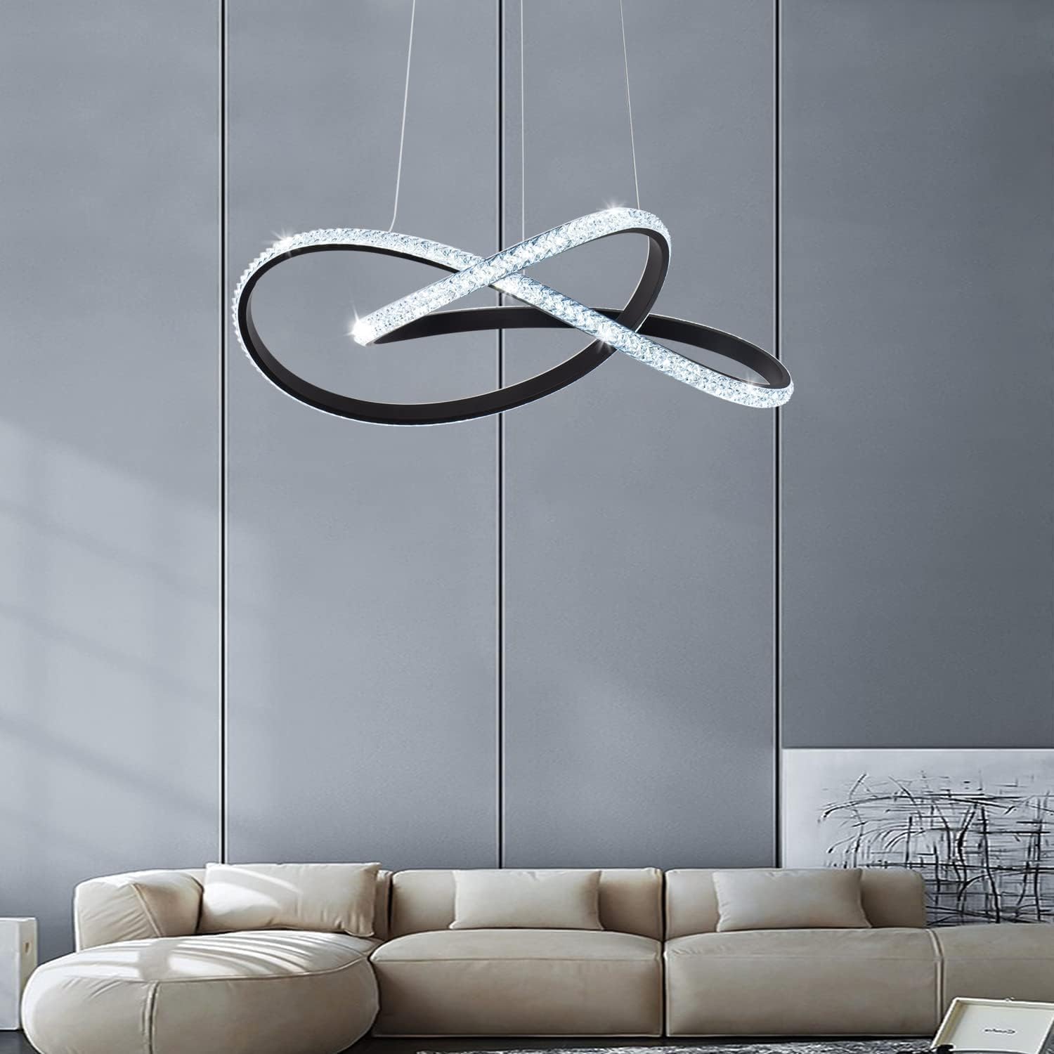 LED осветително тяло Cristal Infinity Black 2 сегмента, еквивалент 400W