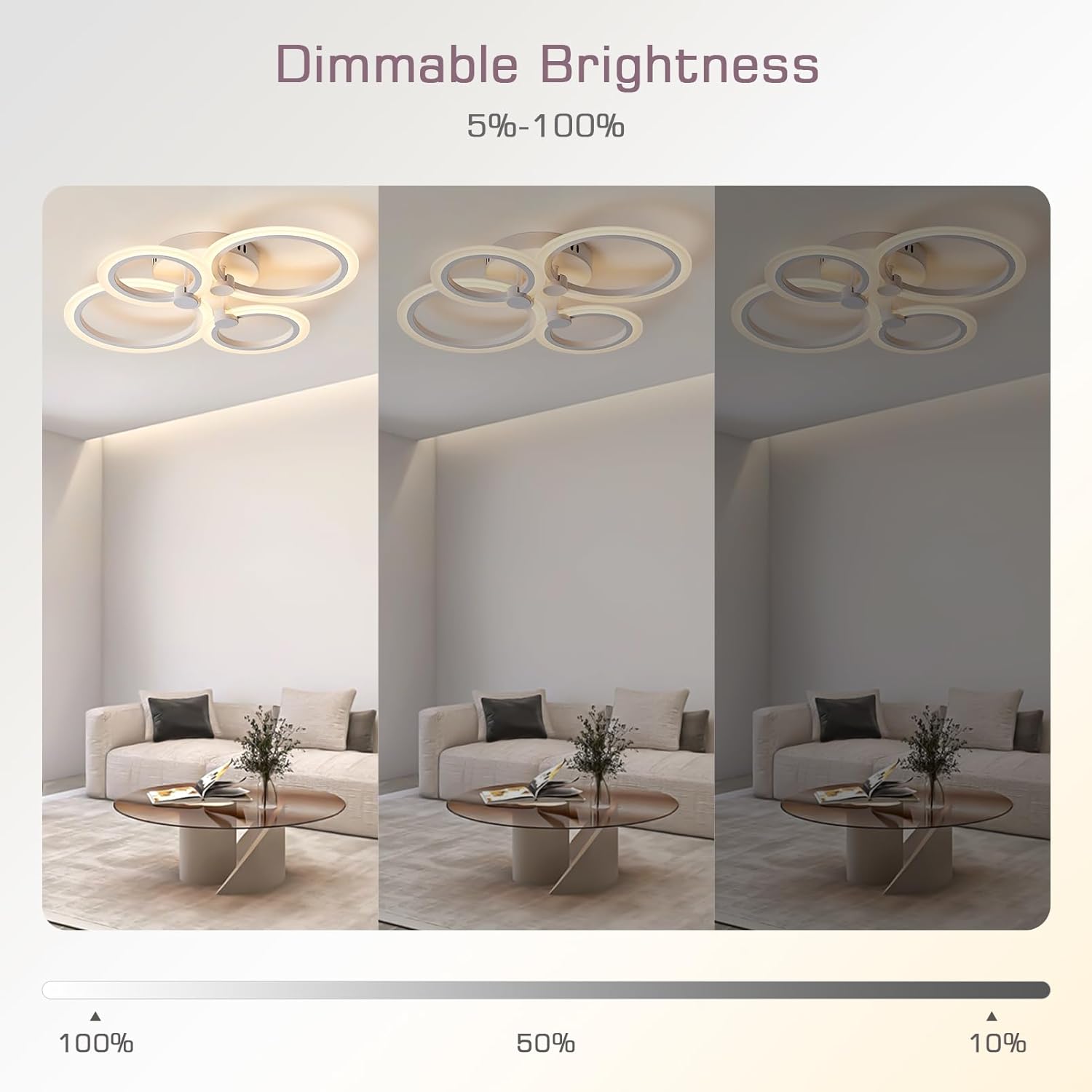 LED осветително тяло 72W 4 CIRCLE SMART гласово управление Еквивалент 400W