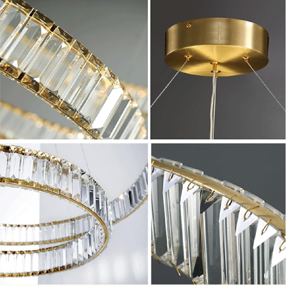 LED осветително тяло Cristal Gold 3 подвижни сегмента, еквивалент 1000W, с дистанционно