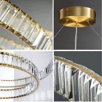 LED осветително тяло Cristal Gold 3 подвижни сегмента, еквивалент 1000W, с дистанционно