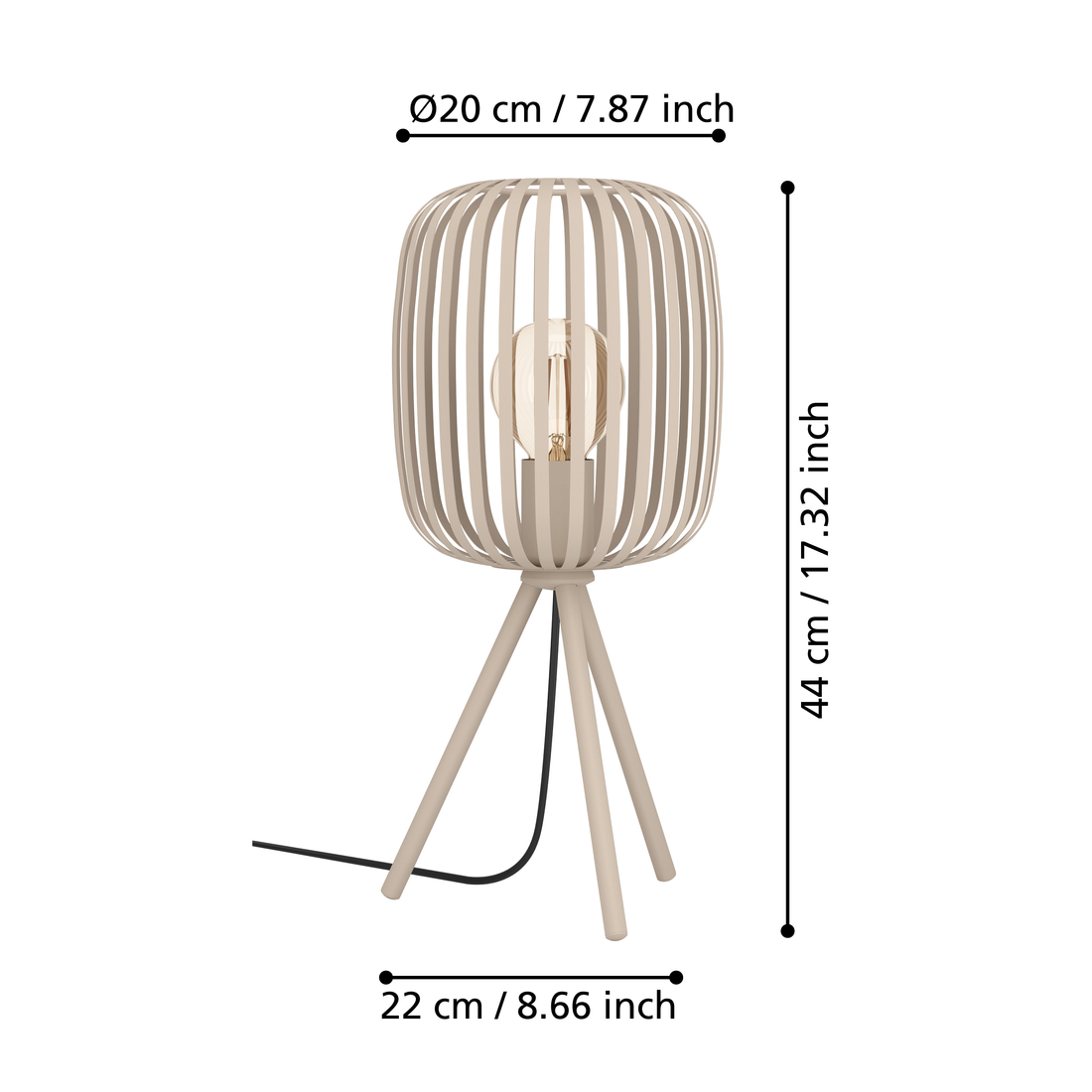 Декоративна лампа ROMAZZINA Cream Ø20CM