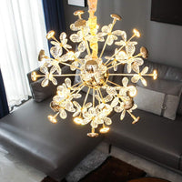 LED осветително тяло тип пендел Cristal Butterfly Gold, еквивалент 450W