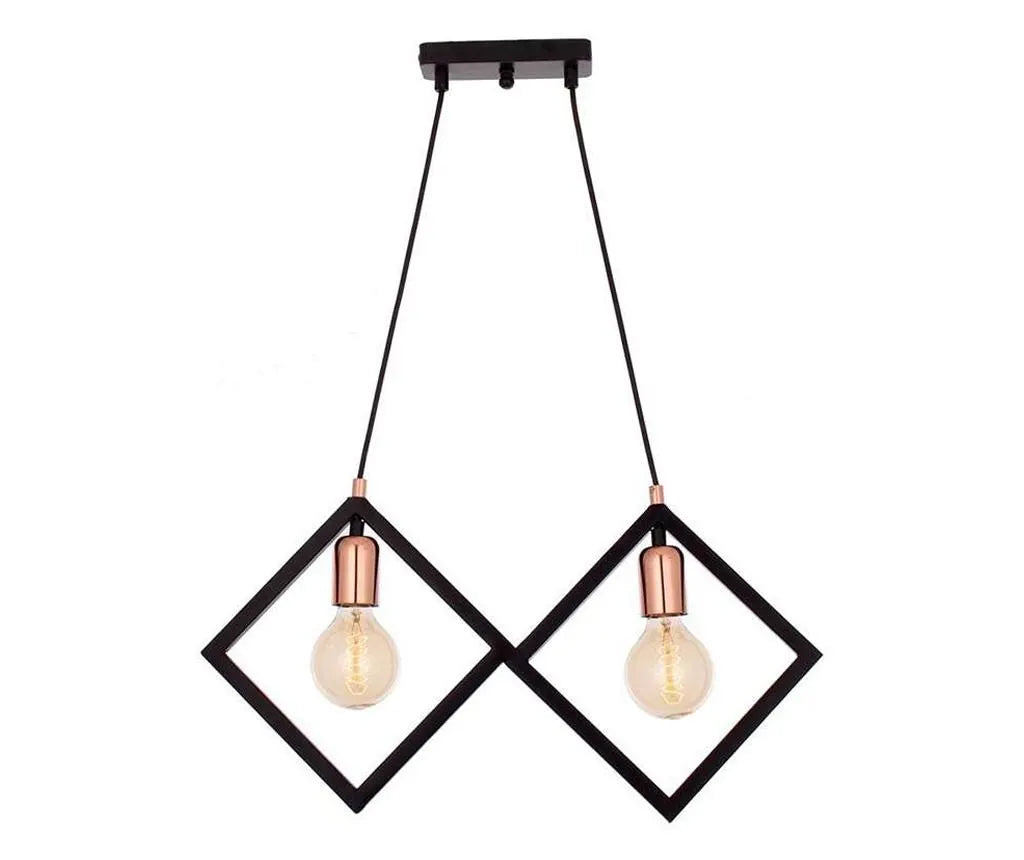 Осветително тяло винтидж 2XE27 TRIANGLE Gold+Black