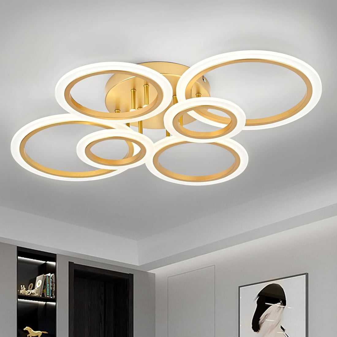 LED осветително тяло 4+2 CIRCLE MAXI GOLD Еквивалент 600W Дистанционно управление