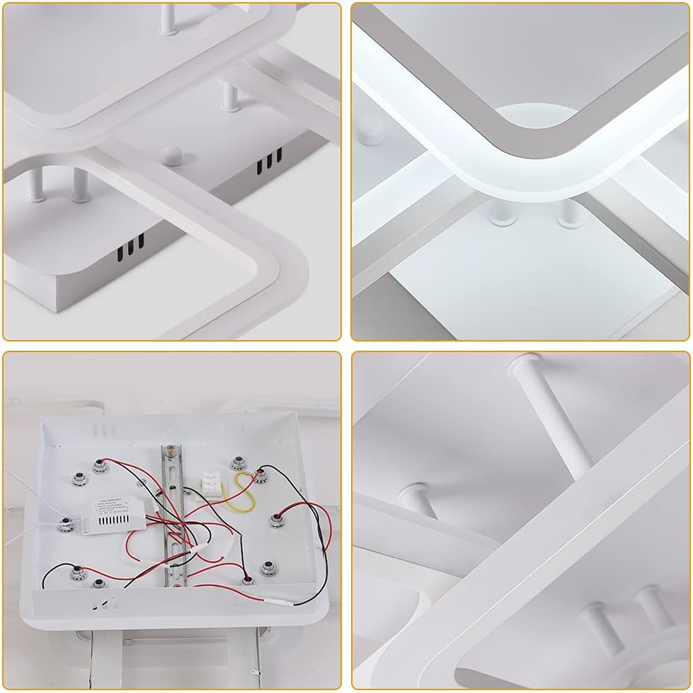 LED Осветително тяло 4+1 Big SQUARE White 60CM Еквивалент 850W с дистанционно