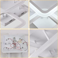 LED Осветително тяло 4+1 Big SQUARE White 60CM Еквивалент 850W с дистанционно