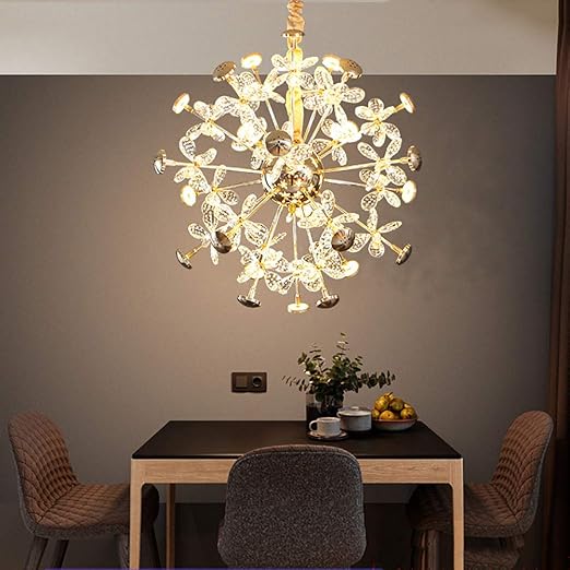 LED осветително тяло тип пендел Cristal Butterfly Gold, еквивалент 450W