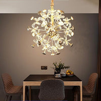 LED осветително тяло тип пендел Cristal Butterfly Gold, еквивалент 450W