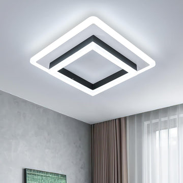 Lustra Led 64W Quadrata Black Echivalent 200W Lighting Fixtures