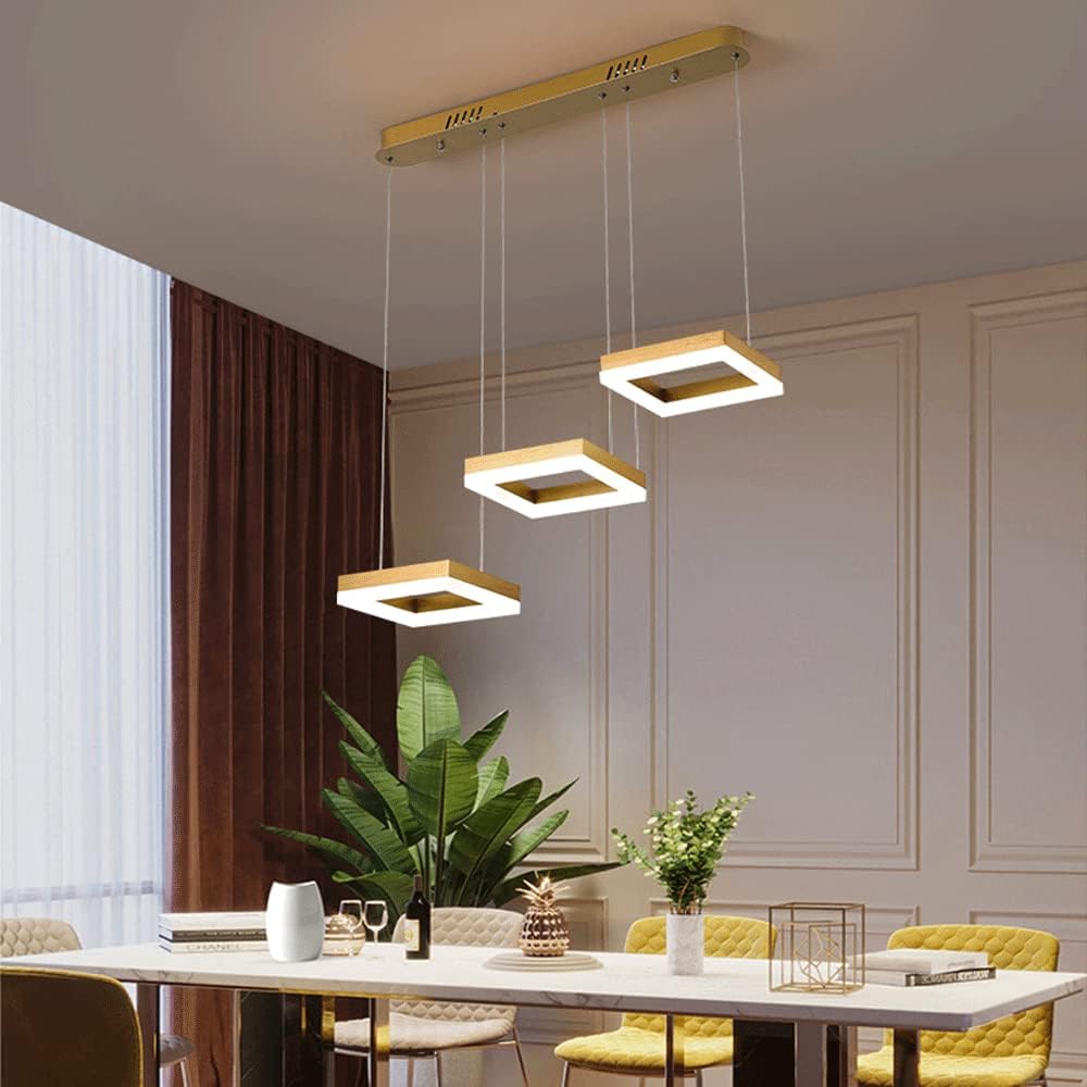 LED осветително тяло пендел Squares златист Еквивалент 400W с дистанционно